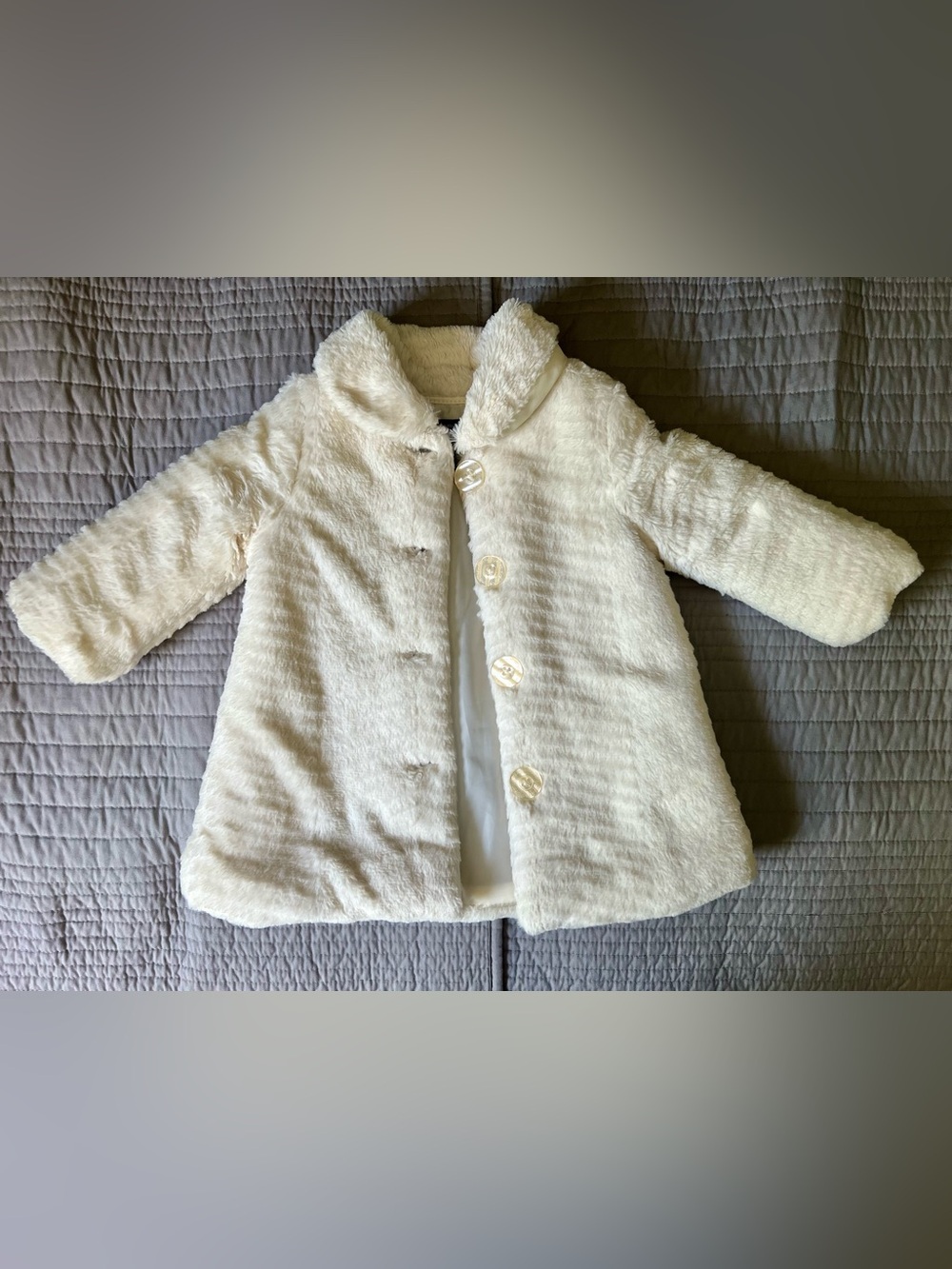 Calvin Klein Jeans Cream Faux-Fur Girls' Coat 18m